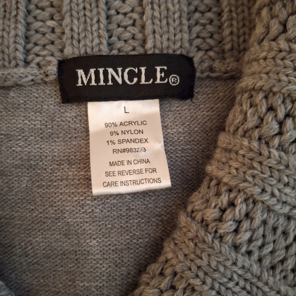 Mingle Girls Gray Knit Sweater With Cowl Neck And Two- Button Closure